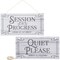 Stockroom Plus Hanging Door Sign for Therapist, Quiet Please Session in Progress (5 x 10 in, 2 Pack)